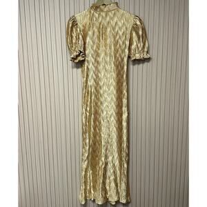 Bright Gold Textured Floor-Length Dress Size S NWT